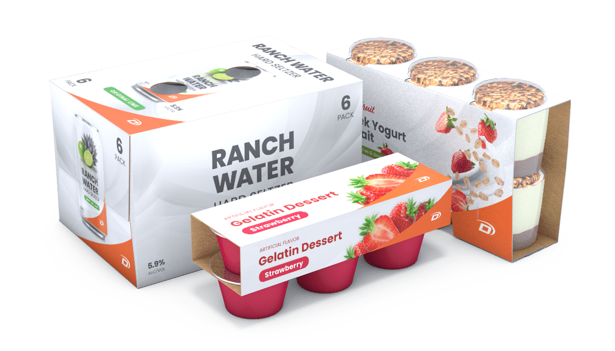 Products packaged in cartons and sleeves