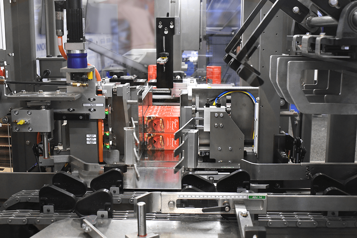 Cartons of tea in packaging machine