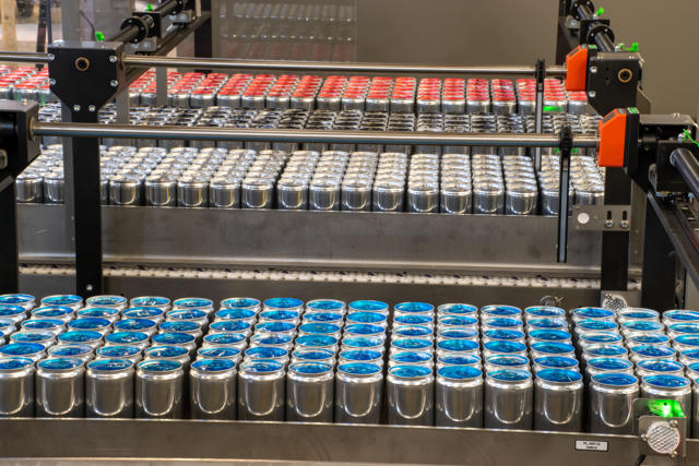 Variety of Flavors of Beverages on a Variety Pack conveyor line